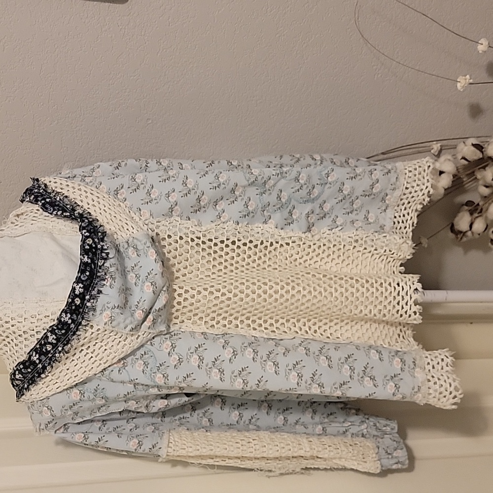 POL Blue Crochet Zip Up Jacket NWOT - Picture 3 of 8